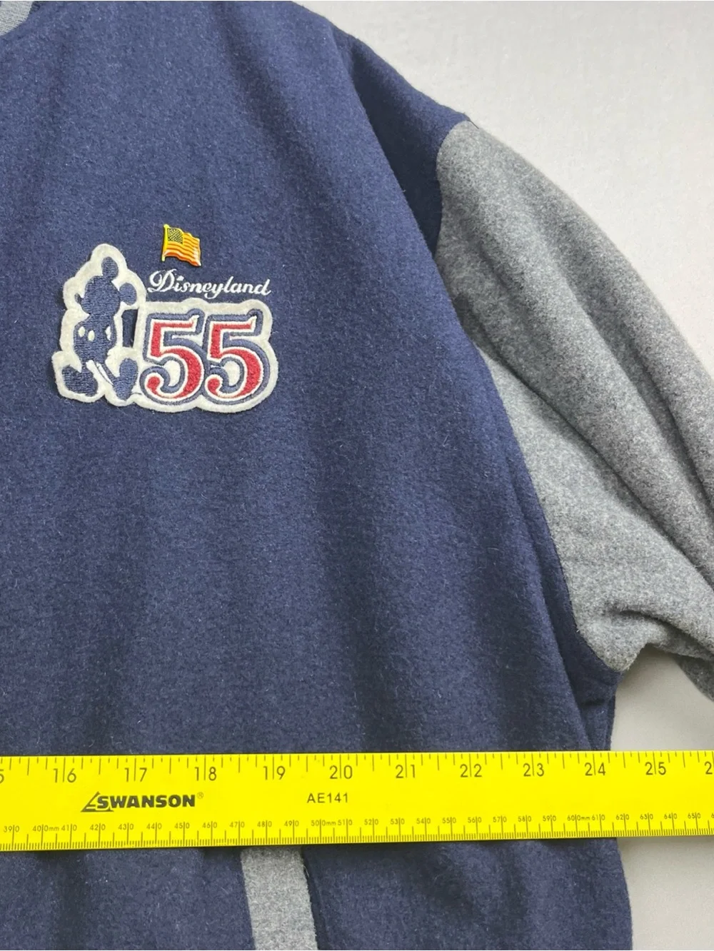 Disneyland Resort 55th Anniversary Jacket Men’s Large Wool Bomber Mickey Mouse